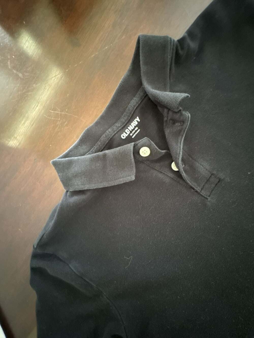 Old Navy Boys Black Pique Polo Shirt Size 12/14